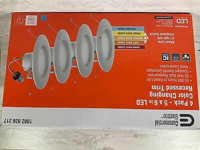 Commercial Electric 4 Pack - 5 & 6 in LED Color Changing Recessed Trim (6922770907319)